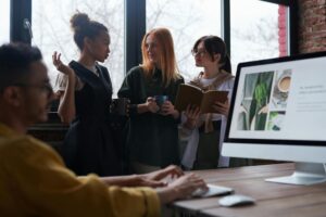 sales and marketing people brainstorming